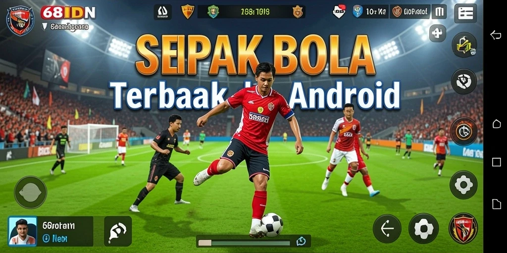 Tampilan gameplay seru dalam 68IDN dengan aksi sepak bola yang mendebarkan.