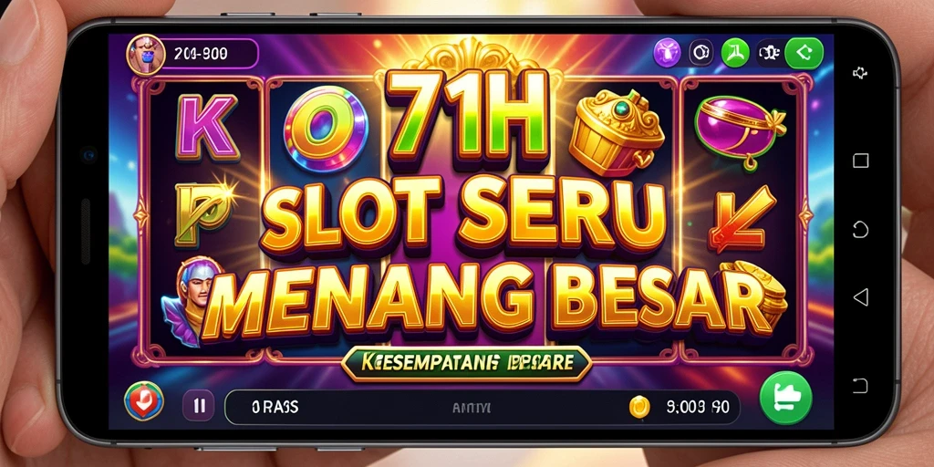 Screenshot gameplay 71H menampilkan gulungan yang berputar dengan efek menarik.
