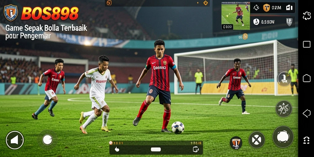 Screenshot dari gameplay seru di BOS898 yang penuh aksi sepak bola.