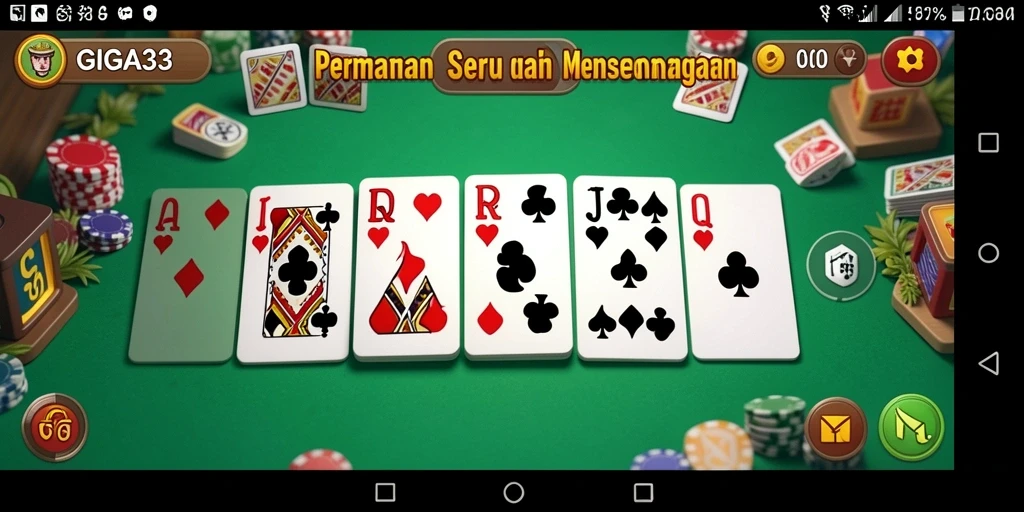 Tampilan gameplay seru dalam GIGA33 yang menampilkan domino.