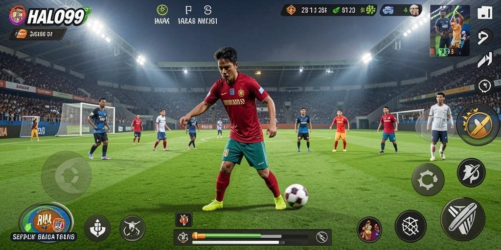Tangkap aksi seru dalam permainan sepak bola yang mendebarkan.
