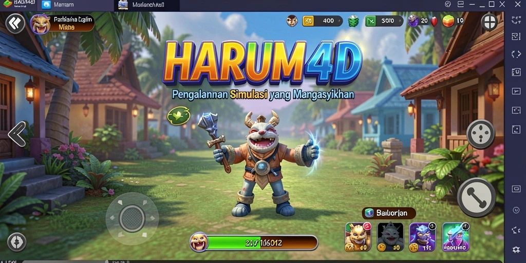 Tampilan gameplay menakjubkan dari HARUM4D yang menggambarkan dunia simulasi.