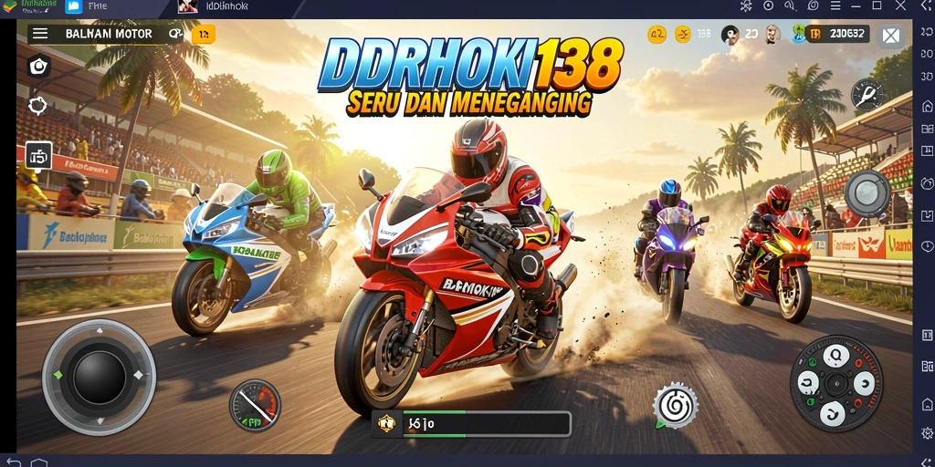 Tampilan menarik dari gameplay balapan motor yang mendebarkan.