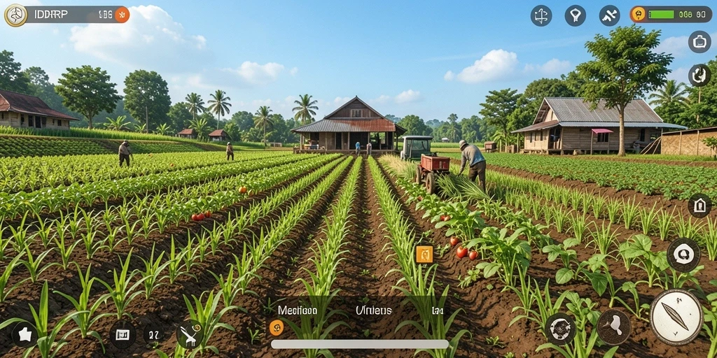 Tampilan gameplay IDRRP yang seru dan menarik saat bertani.