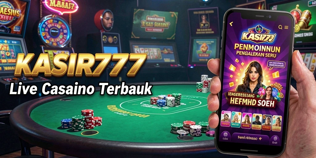 Tampilan gameplay <strong>KASIR777</strong> dengan dealer langsung yang berinteraksi dengan pemain.