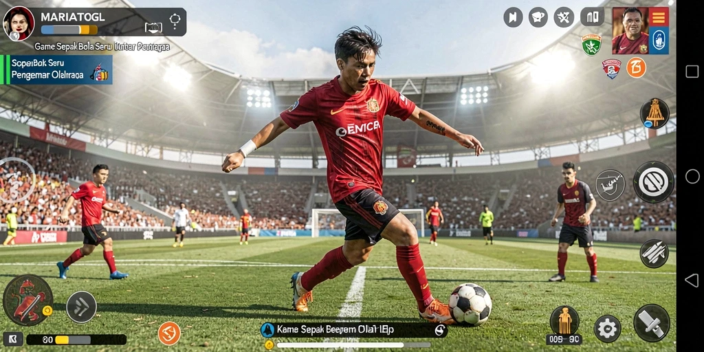 Tampilan menarik dari gameplay MARIATOGL dengan aksi sepak bola seru.