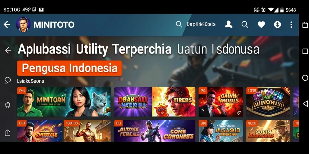 Tampilan antarmuka aplikasai MINITOTO yang intuitif dan bersih.