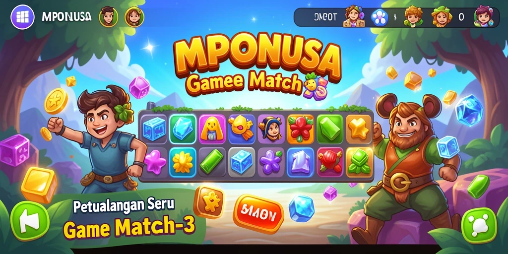 Tampilan menarik dari gameplay MPONUSA yang penuh warna.