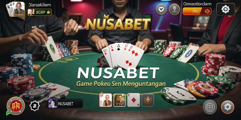 Tampilan gameplay menarik dalam permainan Poker NUSABET.