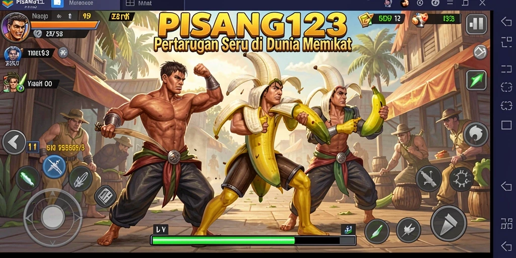Screenshot dari gameplay PISANG123 menunjukkan aksi pertarungan yang mendebarkan.
