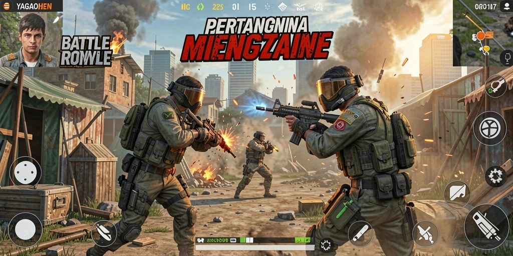 Gameplay seru YAGAOHEN dalam pertarungan Battle Royale.